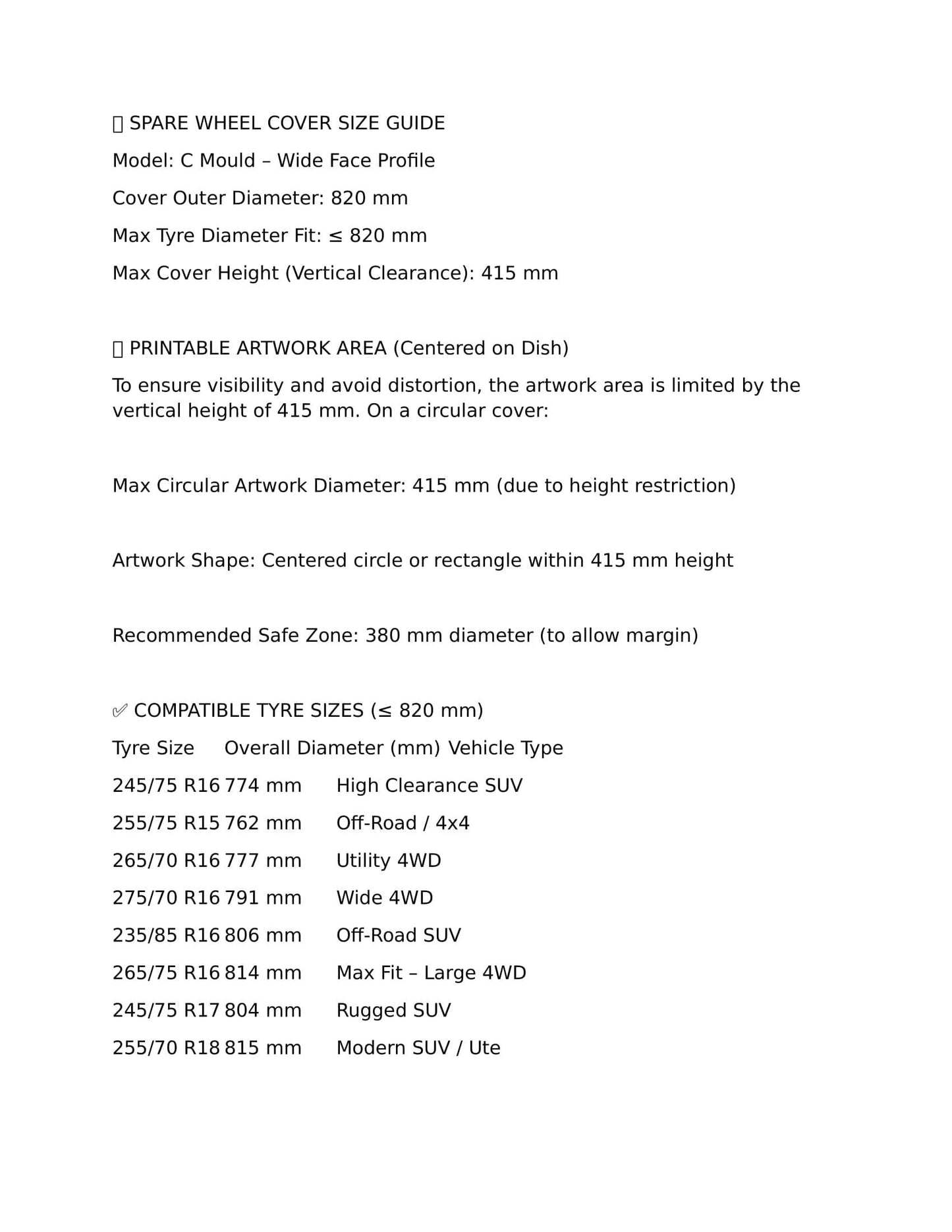 C Mould - Semi Rigid Spare Wheel Cover - Aquarius Manufacturing
